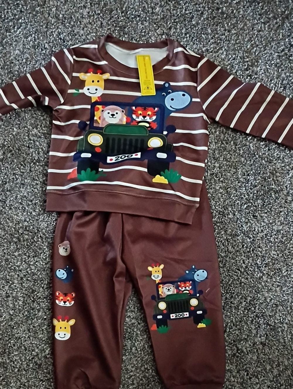 Toddler Brown Safari Animal Matching Outfit Set